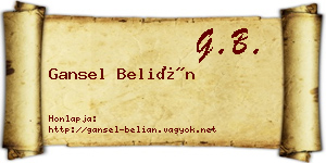 Gansel Belián névjegykártya